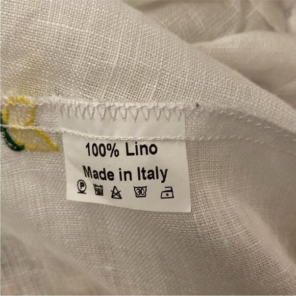 Puro Lino 100% linen lemon 🍋 embroidered blouse, XL - Picture 10 of 10